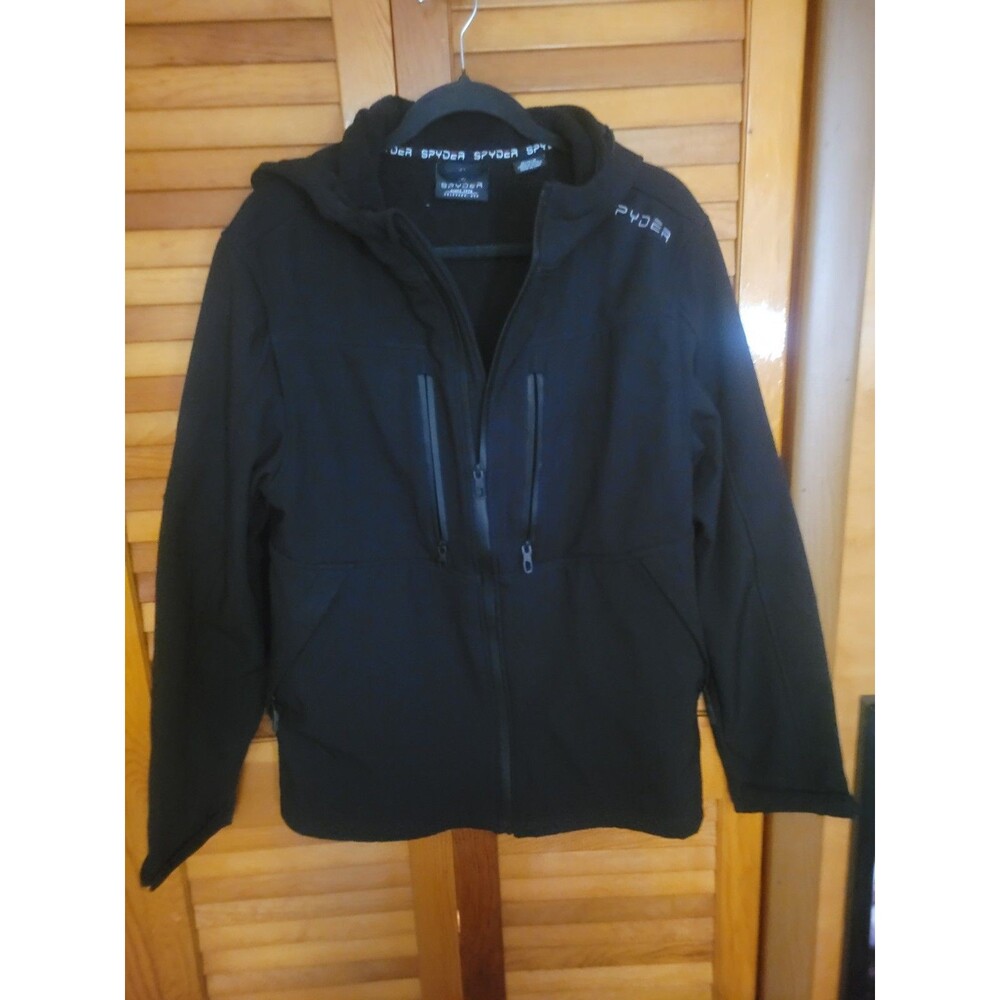 Spyder Black Thick Hooded Spring Jacket Multiple Pockets EUC